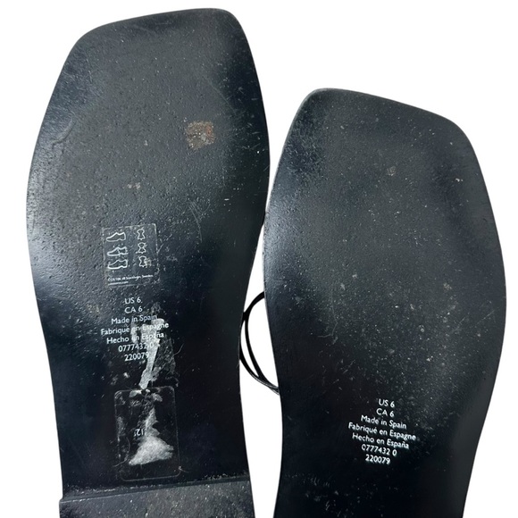 COS Size 6 Black Leather Slides Sandals Made in Spain Old Money Quiet Luxury - Picture 7 of 9